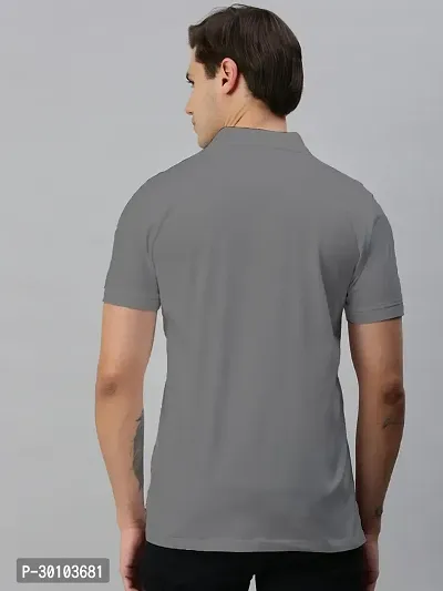 Stylish Cotton Blend Solid Tshirt for Men-thumb3