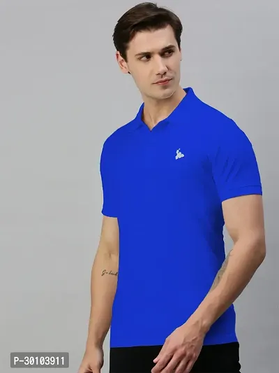 Stylish Cotton Blend Solid Tshirt for Men-thumb3