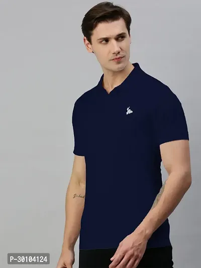 Stylish Cotton Blend Solid Tshirt for Men-thumb3