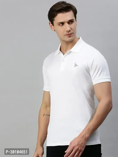 Stylish Cotton Blend Solid Tshirt for Men-thumb3