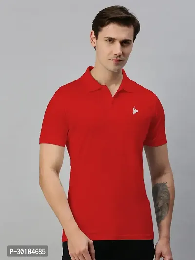 Stylish Cotton Blend Solid Tshirt for Men-thumb0