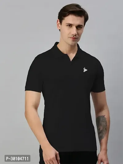 Stylish Cotton Blend Solid Tshirt for Men-thumb0