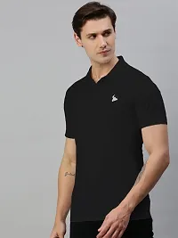 Stylish Cotton Blend Solid Tshirt for Men-thumb1