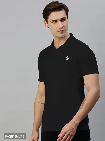 Stylish Cotton Blend Solid Tshirt for Men-thumb2