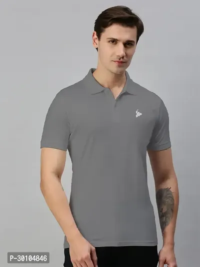 Stylish Cotton Blend Solid Tshirt for Men-thumb0