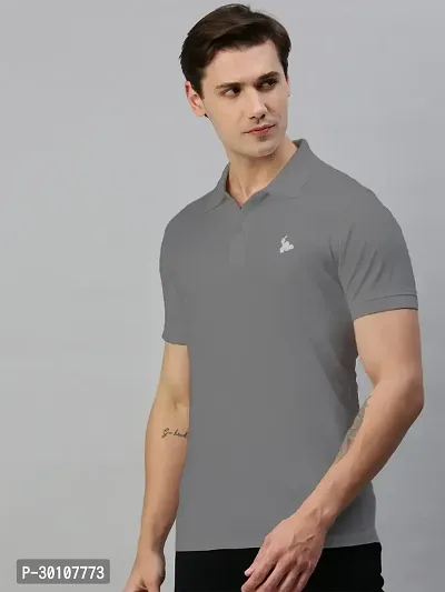 Stylish Cotton Blend Solid Tshirt for Men-thumb2