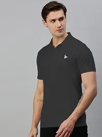 Stylish Cotton Blend Solid Tshirt for Men-thumb1