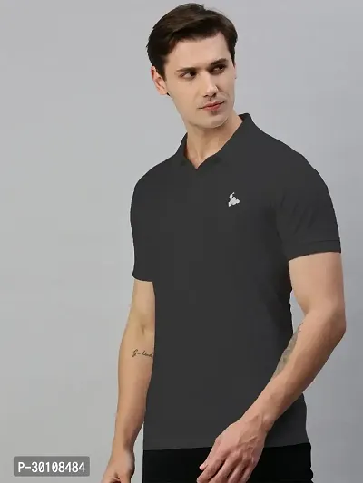 Stylish Cotton Blend Solid Tshirt for Men-thumb2