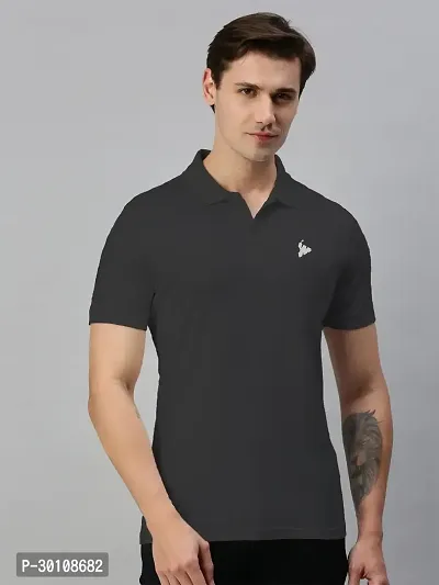 Stylish Cotton Blend Solid Tshirt for Men-thumb0