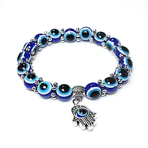 DENICRAAS Evil Eye Bracelet, Black Evil Eye with Black Beads for Good Luck  and Prosperity, Nazariya