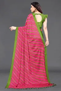 Women Poly art silk printed  saree with  Unstitched Blouse Piece-thumb4