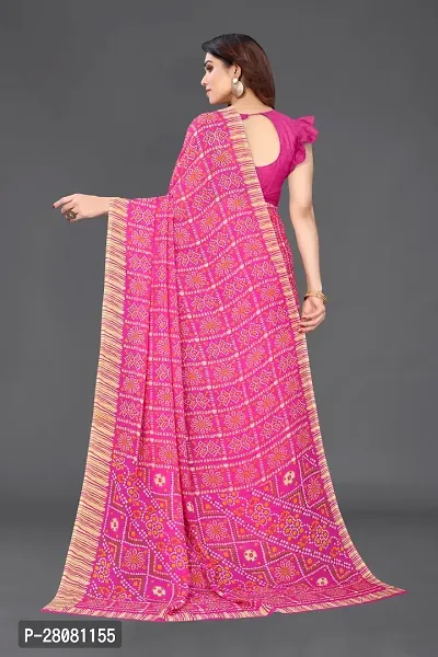 Women's Georggate Printed Saree With  Unstitched Blouse Pieces-thumb5