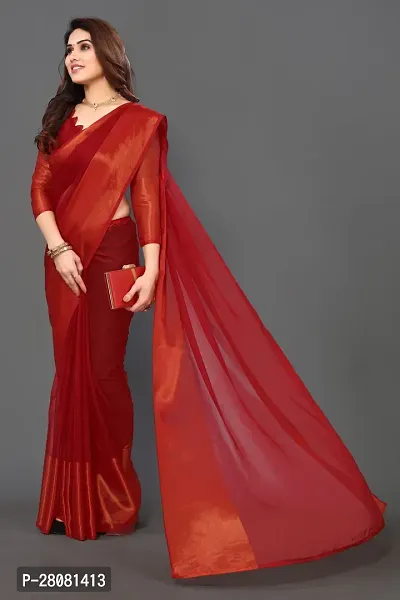 Beautiful Chiffon Saree With Blouse Piece For Women-thumb2