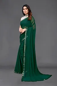 Women Georgetta Saree With Unstitched Blouse Piece-thumb3