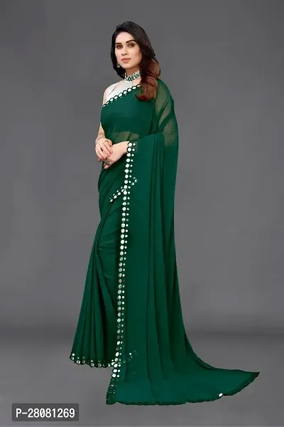 Women Georgetta Saree With Unstitched Blouse Piece-thumb4