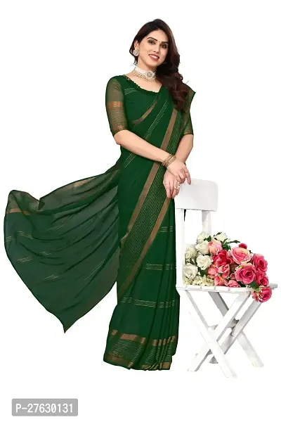 Women Chiffon Saree with  Unstitched Blouse Piece-thumb3