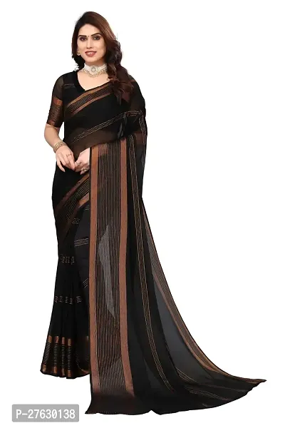 Women Chiffon Saree with  Unstitched Blouse Piece-thumb0