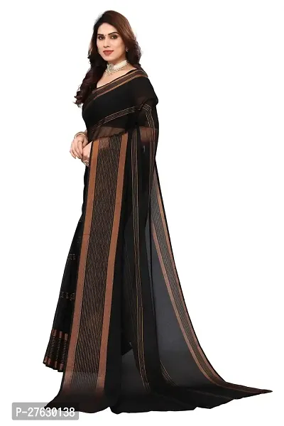 Women Chiffon Saree with  Unstitched Blouse Piece-thumb2