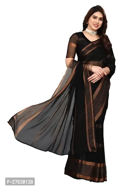 Women Chiffon Saree with  Unstitched Blouse Piece-thumb3