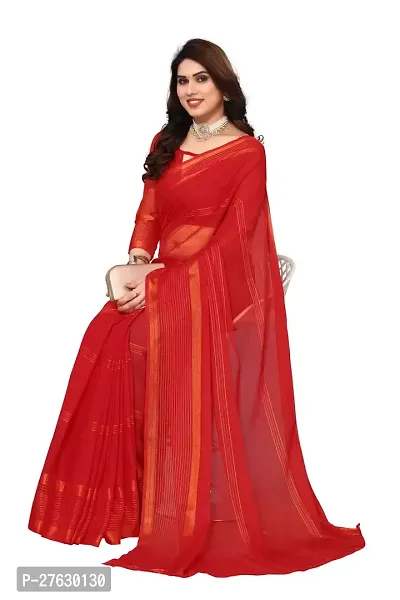 Women Chiffon Saree with  Unstitched Blouse Piece-thumb4