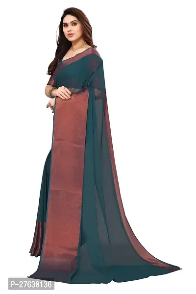 Women Chiffon Saree with  Unstitched Blouse Piece-thumb2