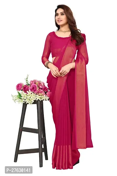 Beautiful Chiffon Saree with Blouse Piece-thumb4