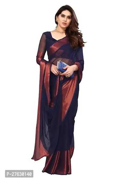 Women Chiffon Saree with  Unstitched Blouse Piece-thumb3