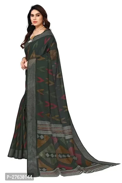 Beautiful Linen Saree with Blouse Piece-thumb4