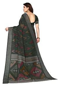 Beautiful Linen Saree with Blouse Piece-thumb1