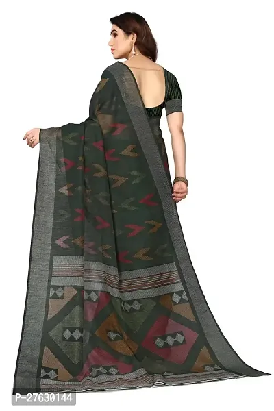 Beautiful Linen Saree with Blouse Piece-thumb2