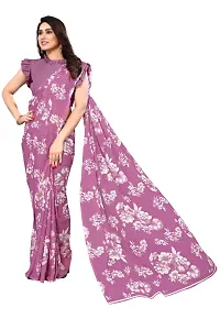 Women Georgette printed saree with  Unstitched Blouse Piecee Pink-thumb3