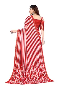 Women  georagette  printed saree  With Unstitched Blouse Piecee red-thumb3