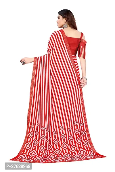 Women  georagette  printed saree  With Unstitched Blouse Piecee red-thumb4