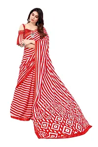 Women  georagette  printed saree  With Unstitched Blouse Piecee red-thumb1