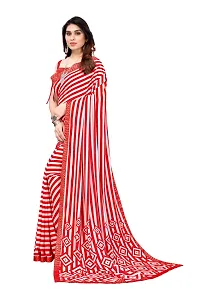 Women  georagette  printed saree  With Unstitched Blouse Piecee red-thumb2