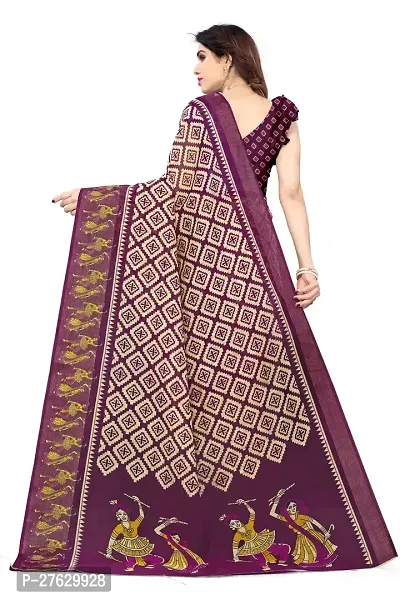 Women Geometric print Saree and cotton blend febric With Unstitched Blouse Piecee skyblue-thumb5