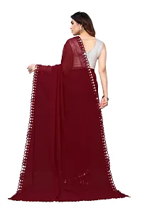 Women Georgette mirror border saree with  Unstitched Blouse Piecee brown-thumb1