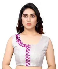 Women Georgette mirror border saree with  Unstitched Blouse Piecee rani pink-thumb3