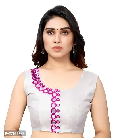 Women Georgette mirror border saree with  Unstitched Blouse Piecee rani pink-thumb4