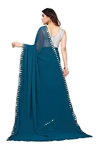 Women Georgette mirror border saree with  Unstitched Blouse Piecee rama-thumb4