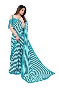 Women Georggate febric saree With Unstitched Blouse Piecee skyblue-thumb1