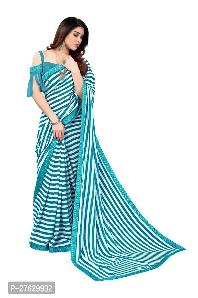 Women Georggate febric saree With Unstitched Blouse Piecee skyblue-thumb2