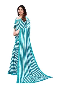 Women Georggate febric saree With Unstitched Blouse Piecee skyblue-thumb2