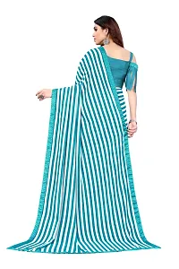 Women Georggate febric saree With Unstitched Blouse Piecee skyblue-thumb1