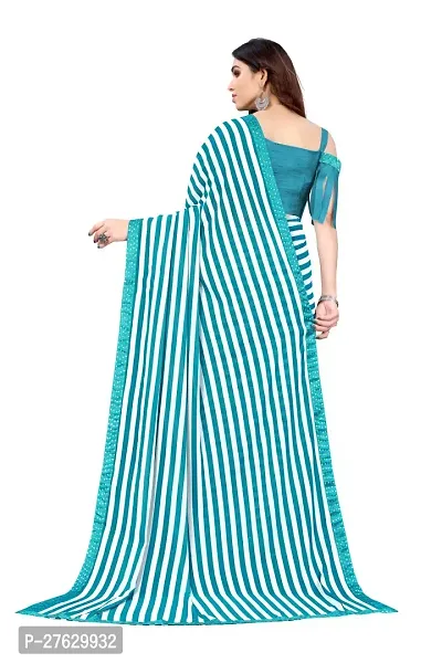 Women Georggate febric saree With Unstitched Blouse Piecee skyblue-thumb2