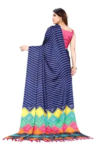 Women moss chiffon printed saree With Unstitched Blouse Piecee navy blue-thumb4