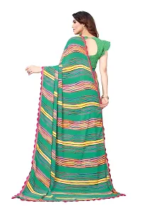 Women Georgette printed leriya saree with  Unstitched Blouse Piecee rama-thumb4