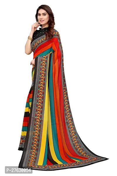 Women Georgette printed saree with  Unstitched Blouse Piecee Multicolored-thumb3