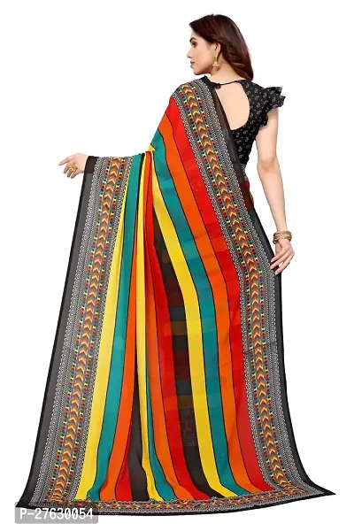 Women Georgette printed saree with  Unstitched Blouse Piecee Multicolored-thumb5