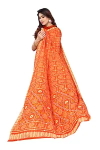 Women Georggate badhani Saree With Unstitched Blouse Piecee orange-thumb2